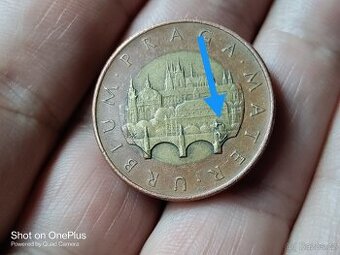 CHYBORAŽBA 50 KČ 1993 NALITEK VE TVARU C NA TŘETÍM PILÍŘI