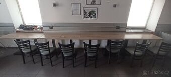 Stůl a židle do restaurace ( 8 a 7 ks) - 1