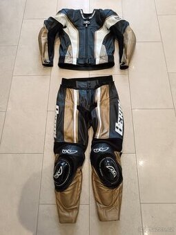 Berik Bionic Gold-Pánská kožená moto kombinéza, dvoudílná