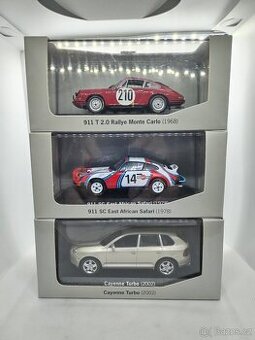 Modely 1/43 MINICHAMPS 3X PORSCHE HISTORICKÁ OFFROAD SADA