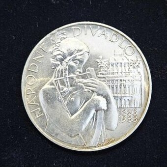 STŘÍBRNÁ MINCE 500 KČS - NÁRODNÍ DIVADLO