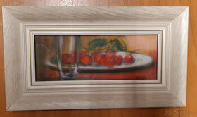 Jan Pešťák - Zátiší - Třešně na talíři