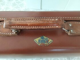 Starý retro kufr  koženka Kazeto hnědý