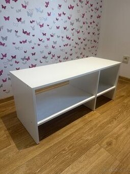 Bílý konferenční stolek / TV stolek / police