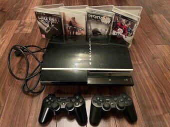 PLAYSTATION 3 + 4 HRY + 2 OVLADAČE Aukce