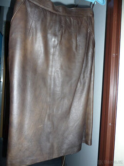 Sukně kožená dámská hnědá vel.40