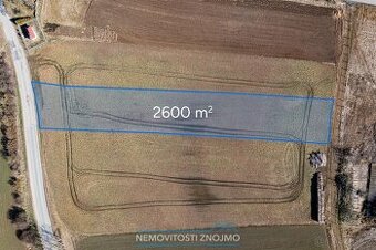 Prodej stavebního pozemku 2600m2, k.ú. Ctidružice u Znojma
