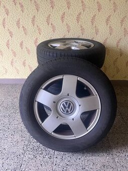 Originál VW ALU kola 6Jx15 H2 ET 38 + letní pneu Fulda 195/