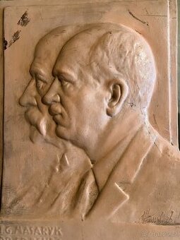 Keramická plastika T.G.Masaryk, DR.ED.Beneš - 1