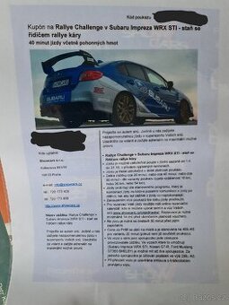 Zážitková jízda - poukaz