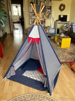 Dětský stan Teepee, týpí, típí - námořní motiv