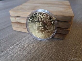 Bit coin mince zlatá / stříbrná - sběratelský suvenýr