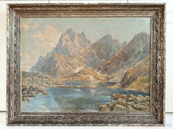 Obraz Bedřich Holáček Vysoké Tatry, olej na plátne 89x114