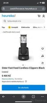 Novy jen rozbaleny Oster Fast Feed Cordless - profesionální