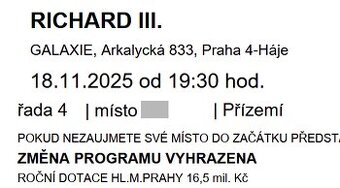 Dejvické divadlo: 2x Richard III. | 18.11.2025 19:30
