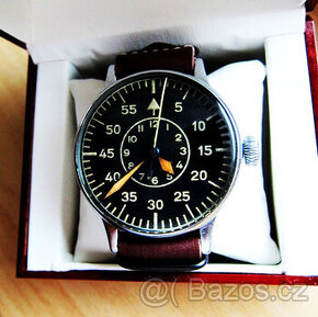Originál obří starožitné německé letecké hodinky LACO B-UHR - 1