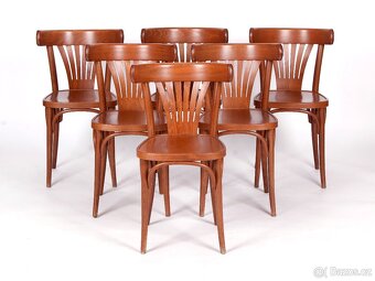 Populární bukové židle TON, 6 kusů.