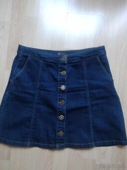 DÁMSKÁ DŽÍNOVÁ RIFLOVÁ SUKNĚ VEL.38/M