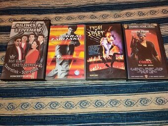 Prodám 4× VHS kazety mix hudba + akční filmy