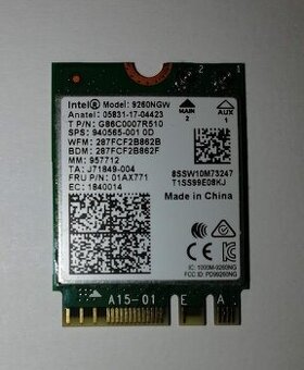 Wifi síťová karta Intel Wireless-AC 9260  M.2 1,733 Gb/s
