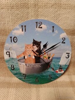 Nástěnné hodiny Catanic ( kočičí Titanic )