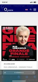 Eva Urbanová O2 Arena 29.2.2024 - 2 lístky za 1000,-Kč