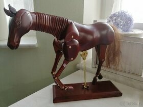 Kůň dřevo pohyblivý model koně dřevo nový - 1
