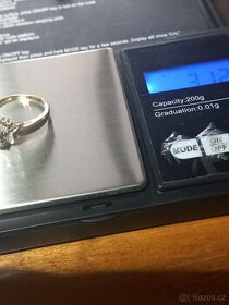 Luxusní zlaty prsten drahokam safir 14K