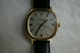 Hezké, starší, funkční pozlacené hodinky Poljot s datumem - 1