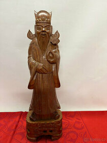 Stará dřevěná socha, čínský císař