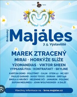 Prodám 2 lístky na Majáles Brno