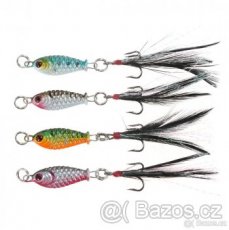 Okoun-Pstruh mini 3D nástrahy Lurky 4ks 2,5cm 6g peří - 1