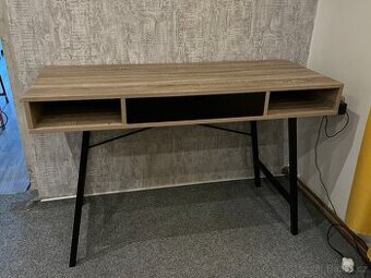 Psací stůl 48×120 barva světlého dubu/černá
