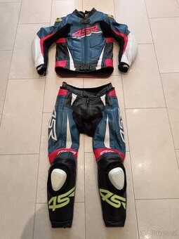 4SR RR Evo 3 Pearl Blue-Pánská kožená moto kombinéza