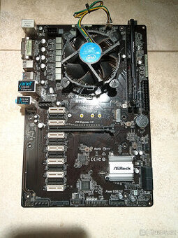 deska ASRock h110 pro btc+ + CPU G3950 a RAM