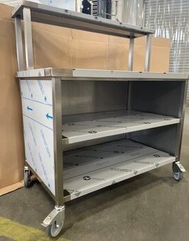 Nerezový pojízdný stůl