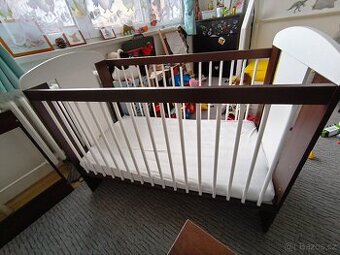 Dětská postýlka Klups Safari Žirafa bílá-ořech