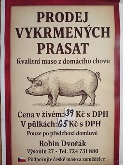 AKCE Prodáme vykrmené prase, prasata AKCE