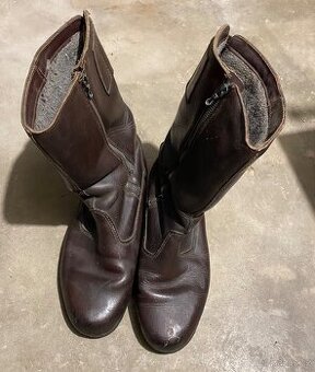 zateplené kožené boty