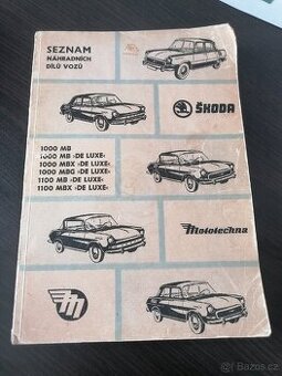 Škoda 1000MB SEZNAM NÁHRADNÍCH DÍLŮ