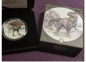 Stříbrná mince Pravěký svět – Tyrannosaurus proof - 1