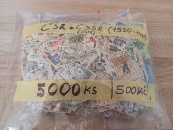 5000ks známek plus cca500 - 1