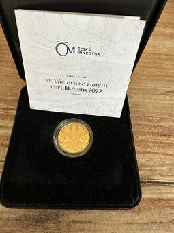 Zlatý dukát sv.Vaclava s certifikátem 2022proof - 1