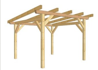 Pergola 3x3m (nebo 4x3m) z hranolů 10x10cm