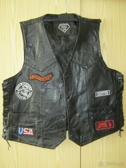 Motorkářská kožená vesta DIAMOND Plate Buffalo,vel. XXL