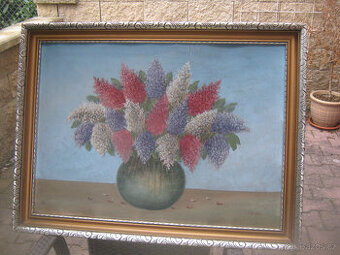 Prodám dva větší staré obrazy-zátiší.