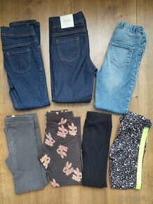 7x dívčí kalhoty vel. 128, 7-8 let