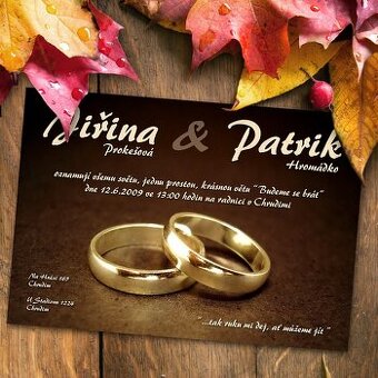 Svatební oznámení - 30ks 10x15cm