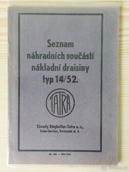 Seznam náhradních součástí nákladní draisiny typ 14/52