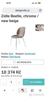 Desing židle GUBI kolekce Beatle bez nožiček